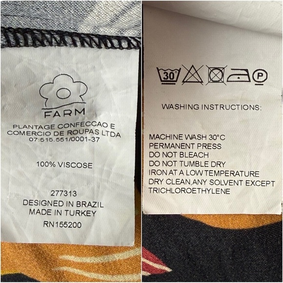 FARM RIO Tropical Fish Print Crepe Beaded Drawstring Embroidered Stripe Pants XS - Picture 7 of 10